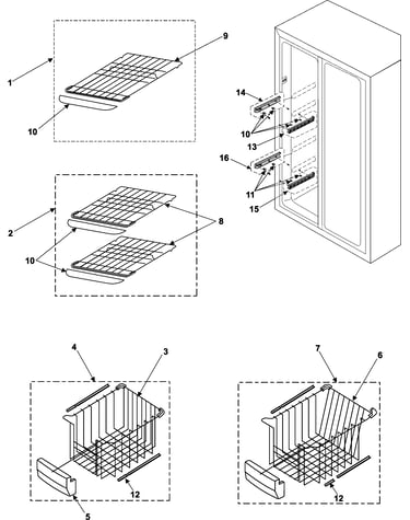 Freezer shelves