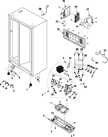 Machine compartment-compressor