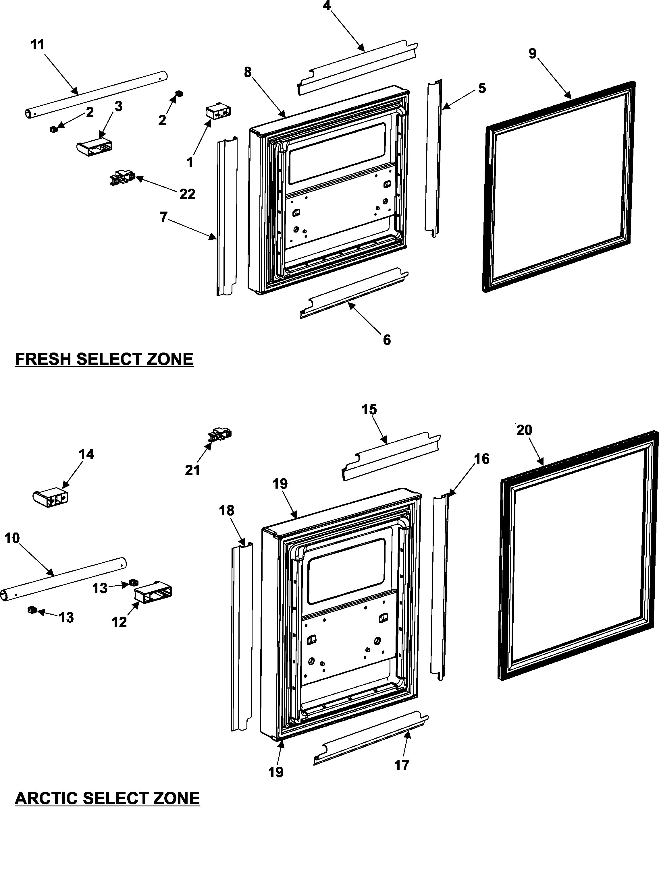 Arctic/fresh/select zone doors