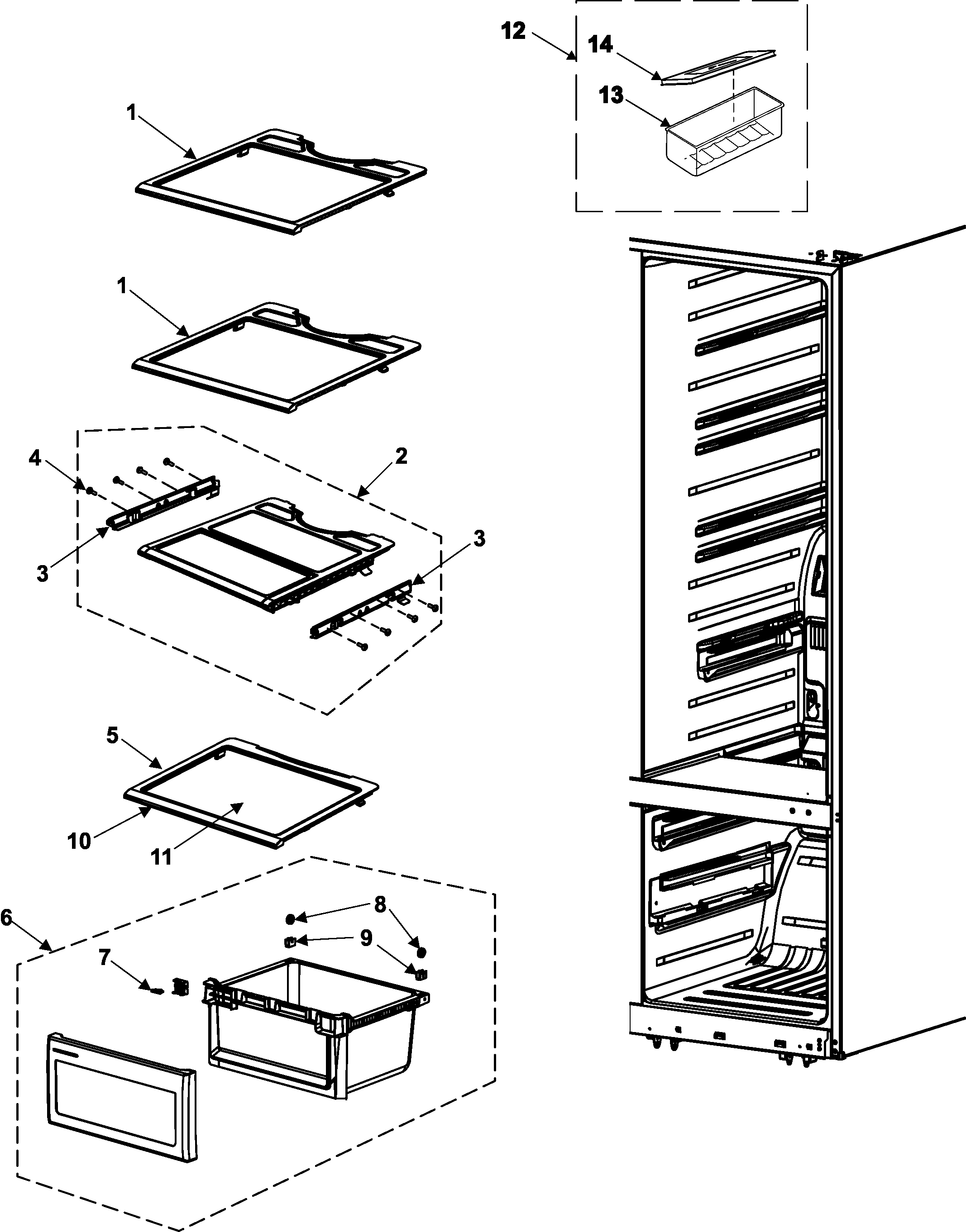 Refrigerator shelves