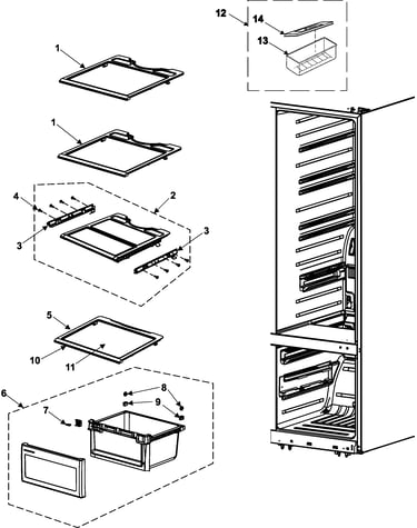 Refrigerator shelves