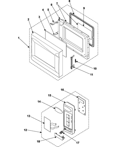 Control panel/door assembly