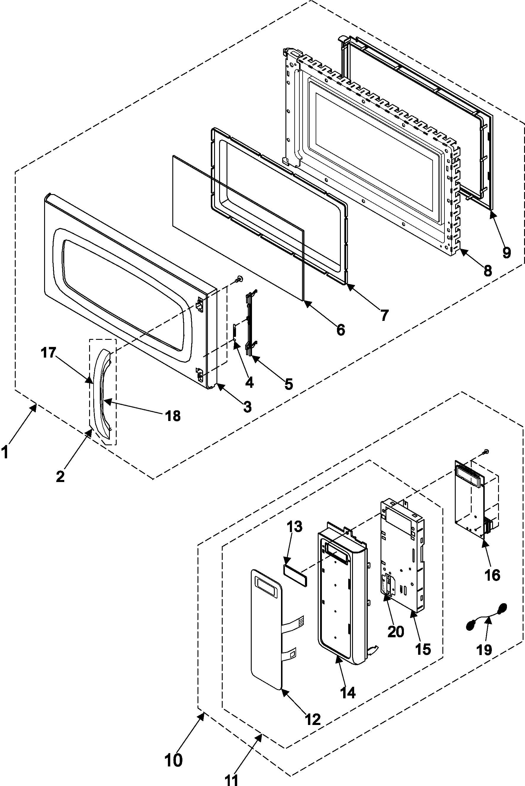 Control panel/door assembly