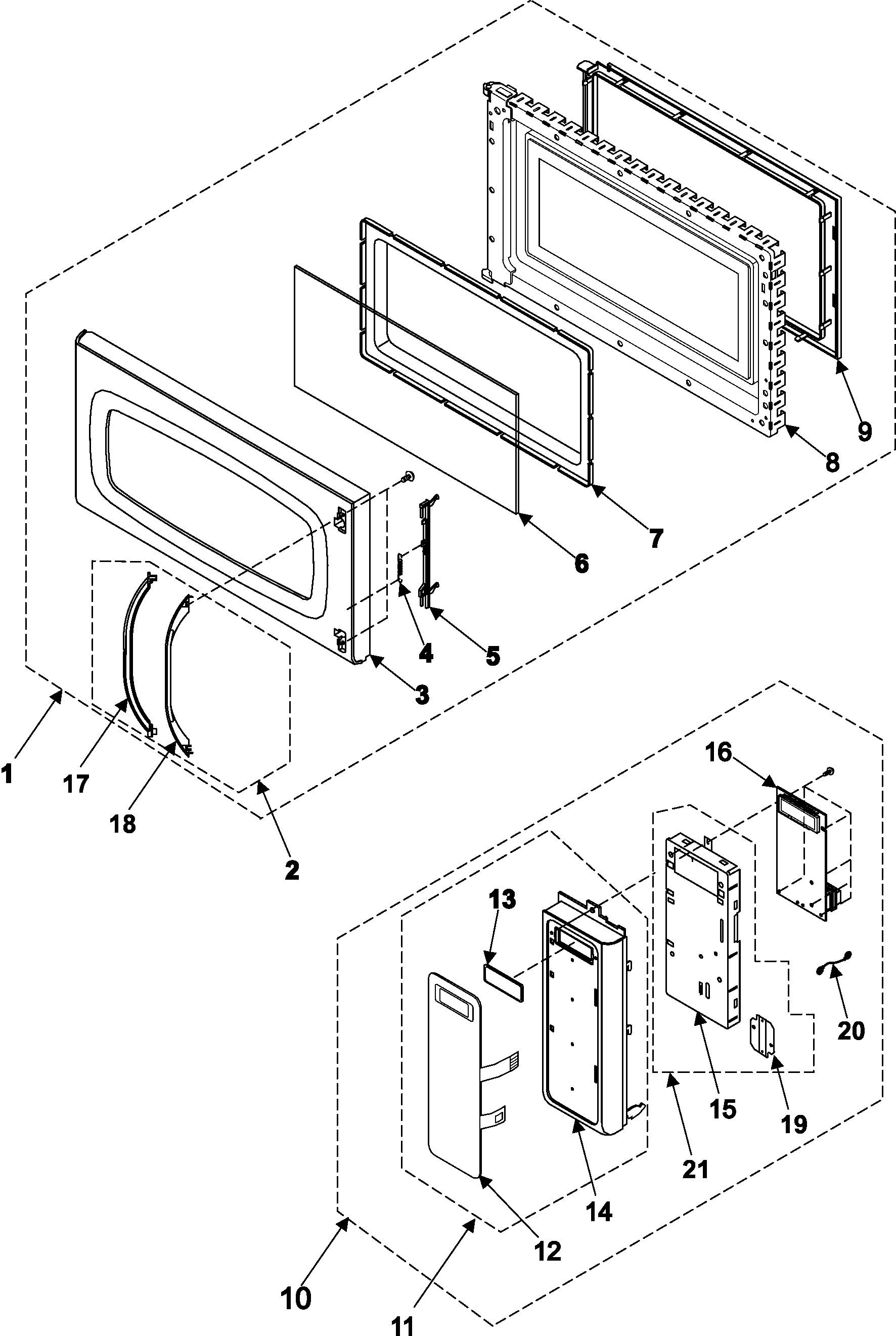 Control panel/door assembly