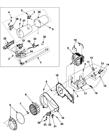 Blower/heater/motor