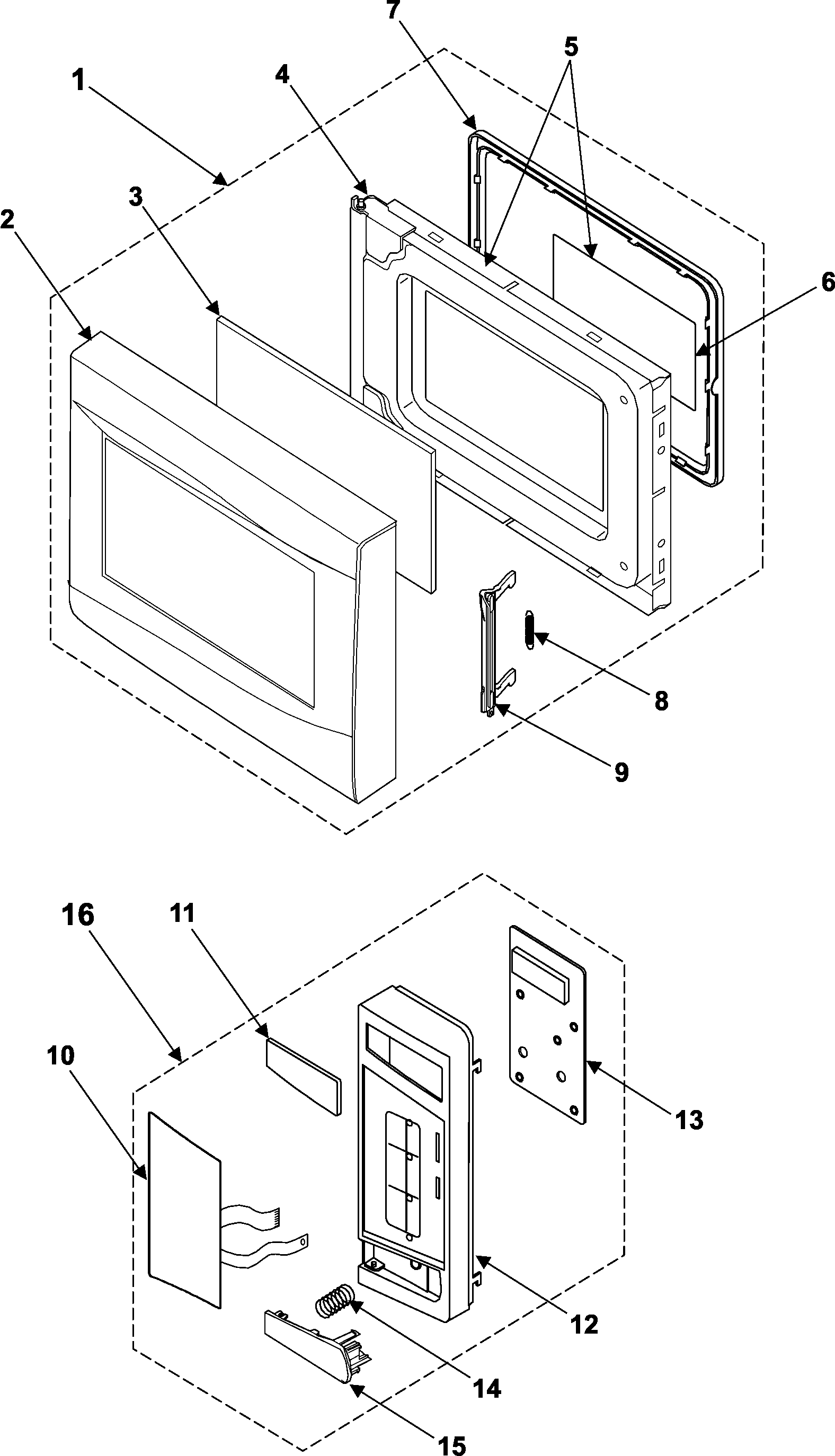 Control panel/door assembly