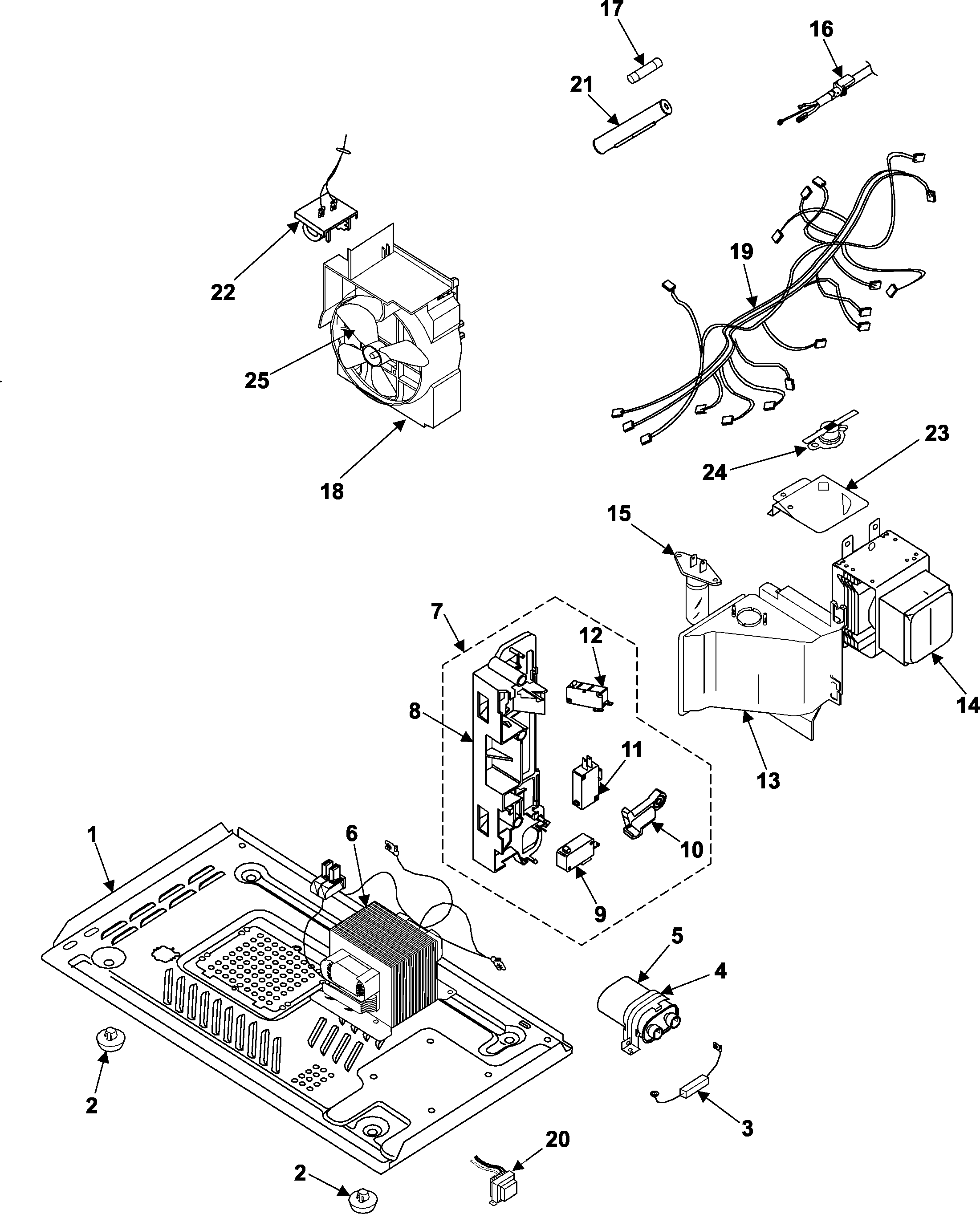 Internal control/latch assy/base
