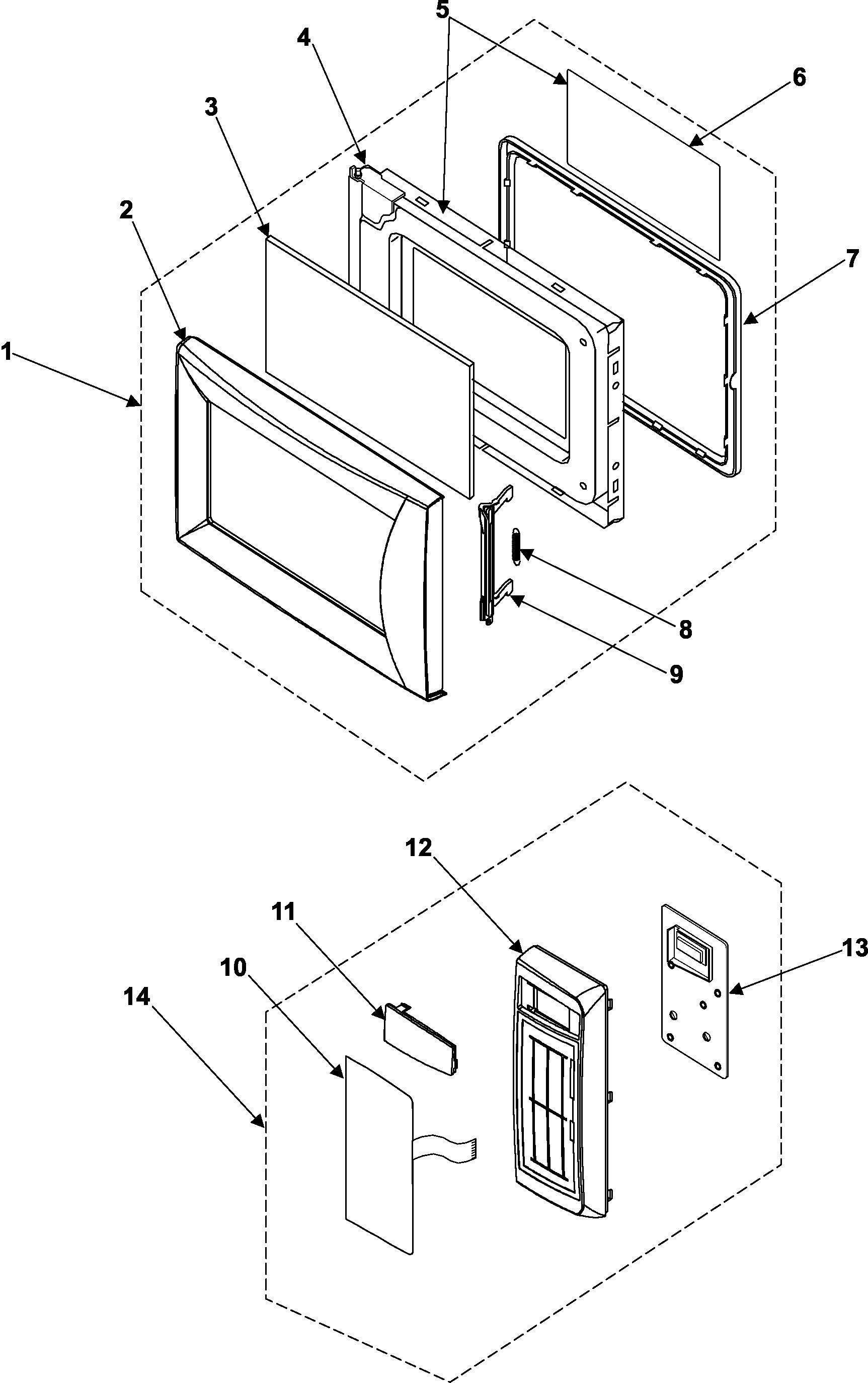Control panel/door assembly