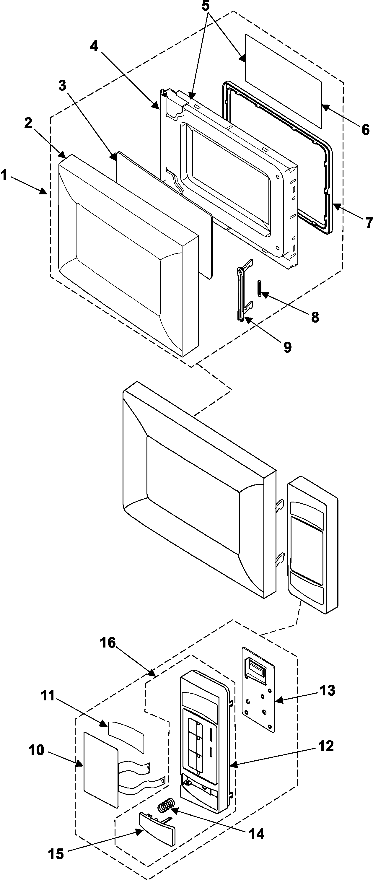 Control panel/door assembly