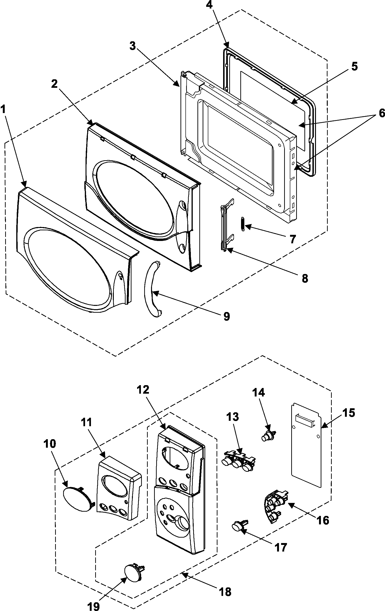Control panel/door assembly