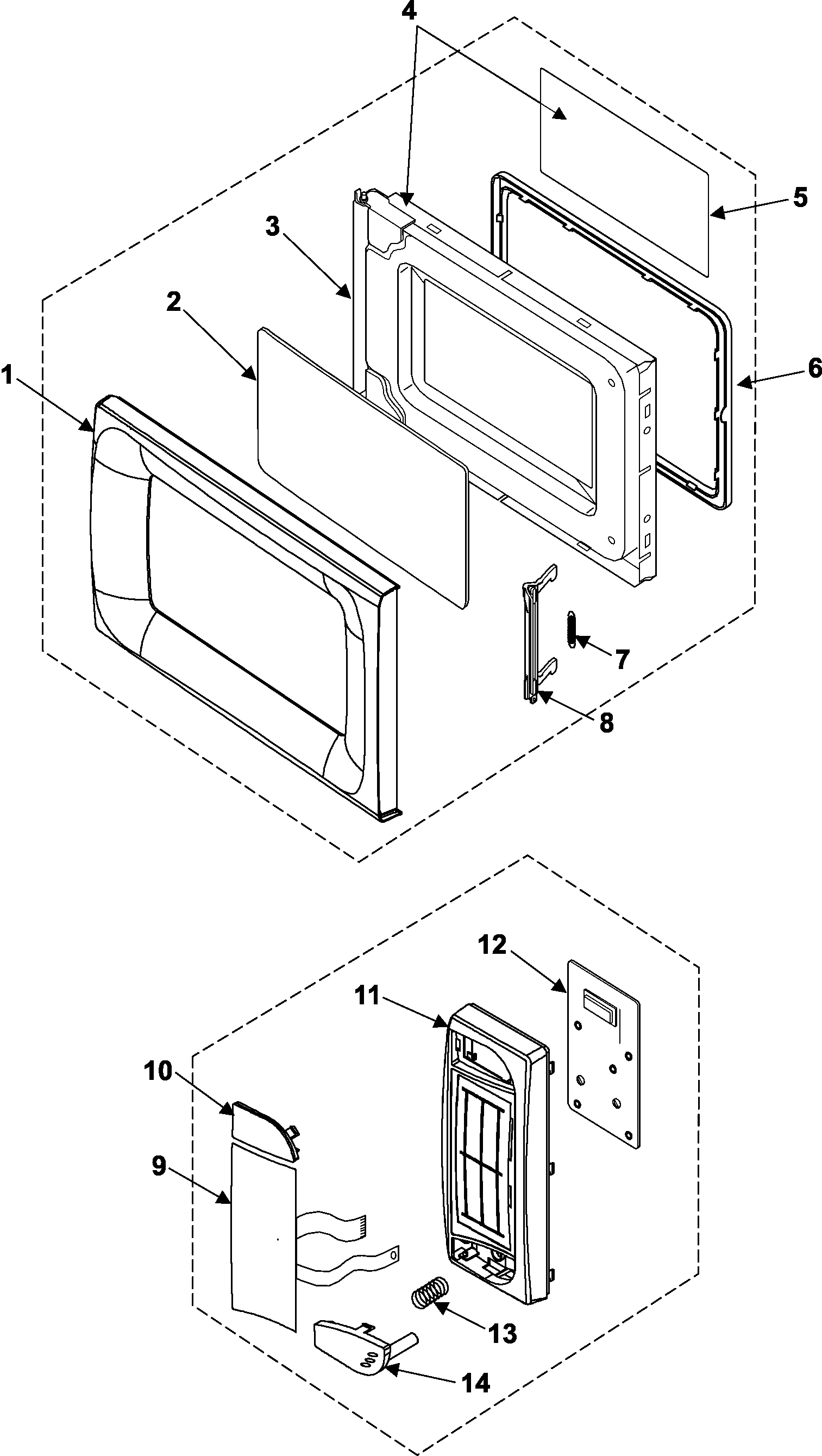 Control panel/door assembly
