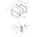 Samsung MW1135WB/XAA control panel/door assembly diagram