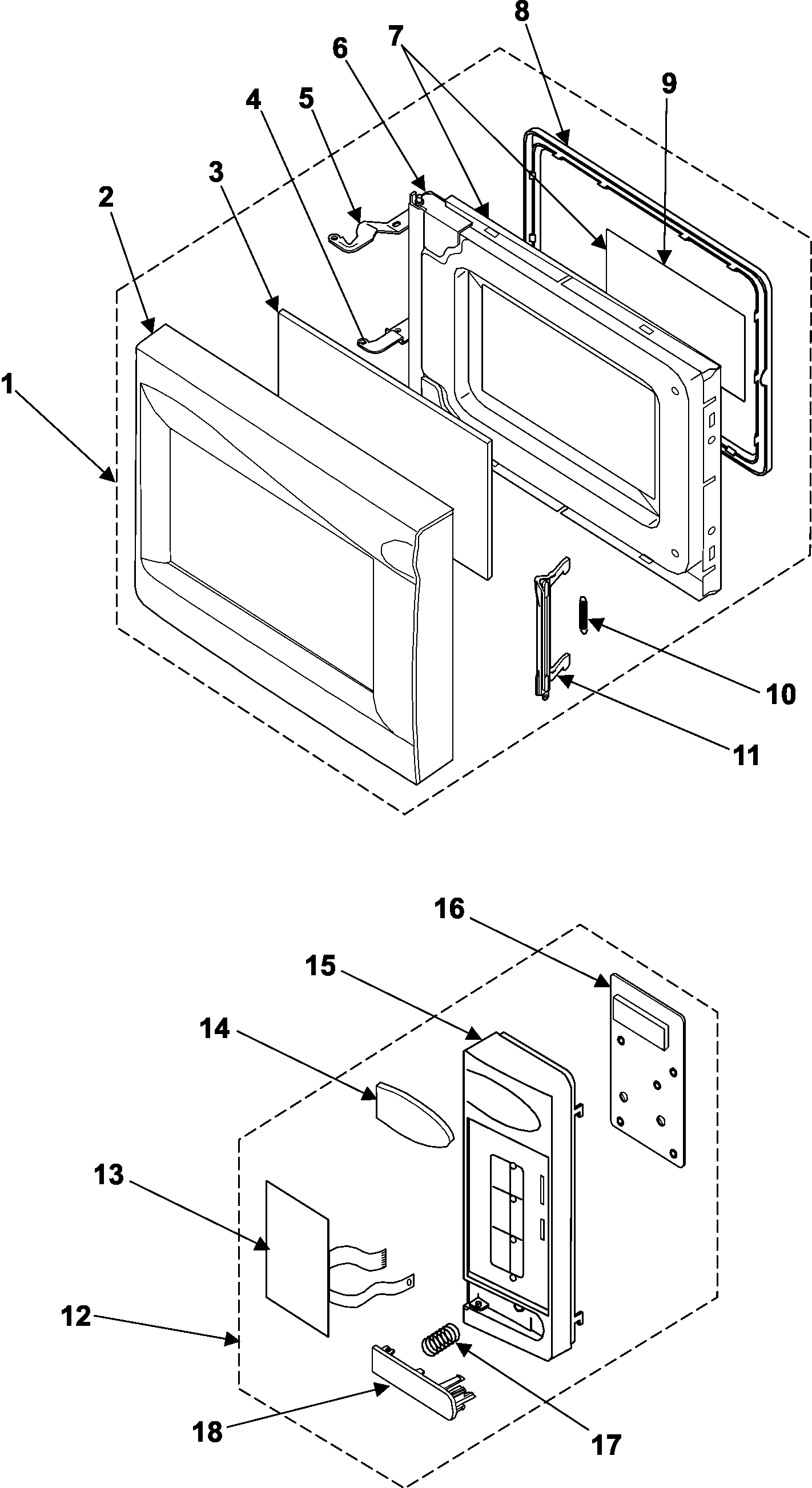 Control panel/door assembly