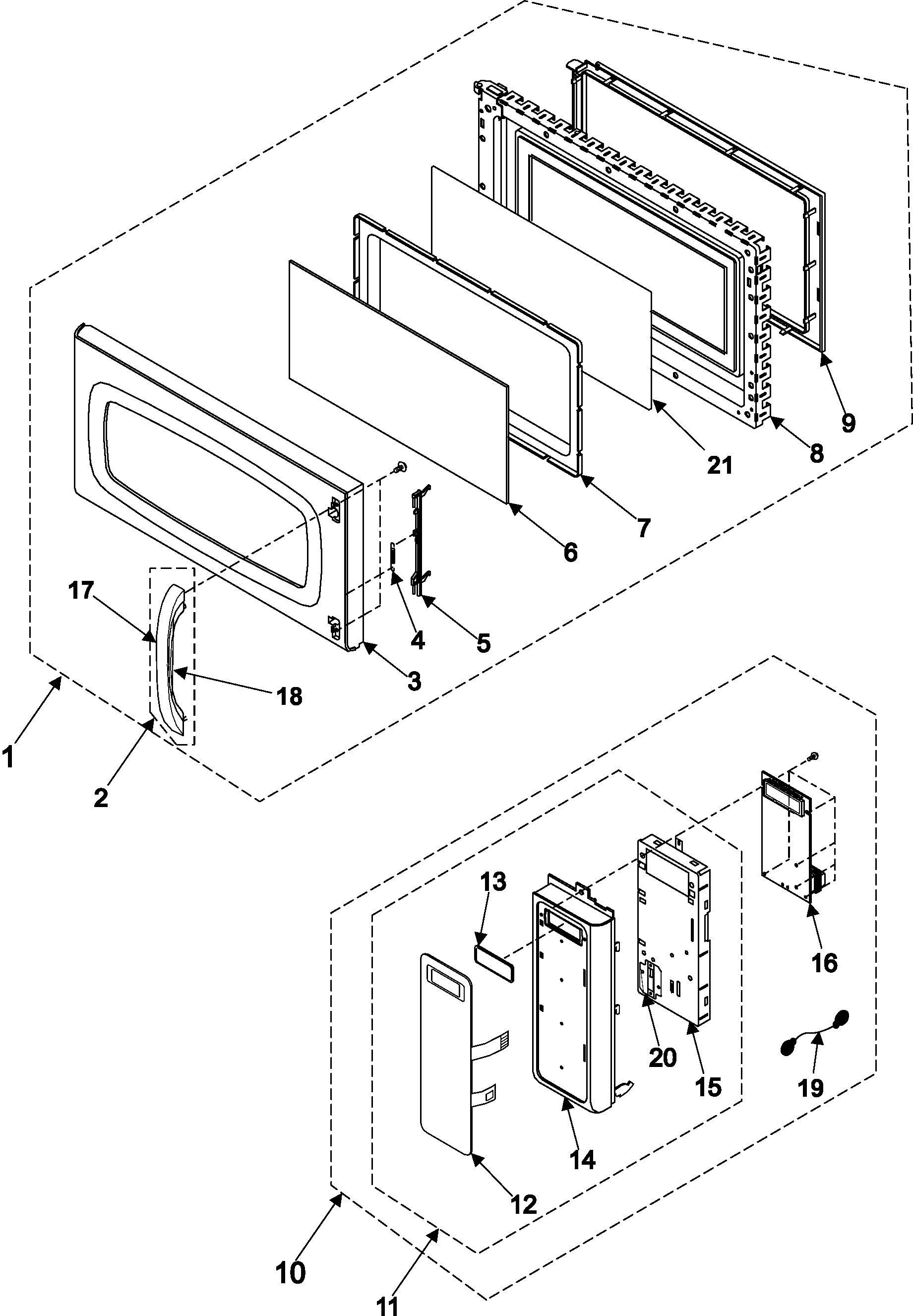 Control panel/door assembly