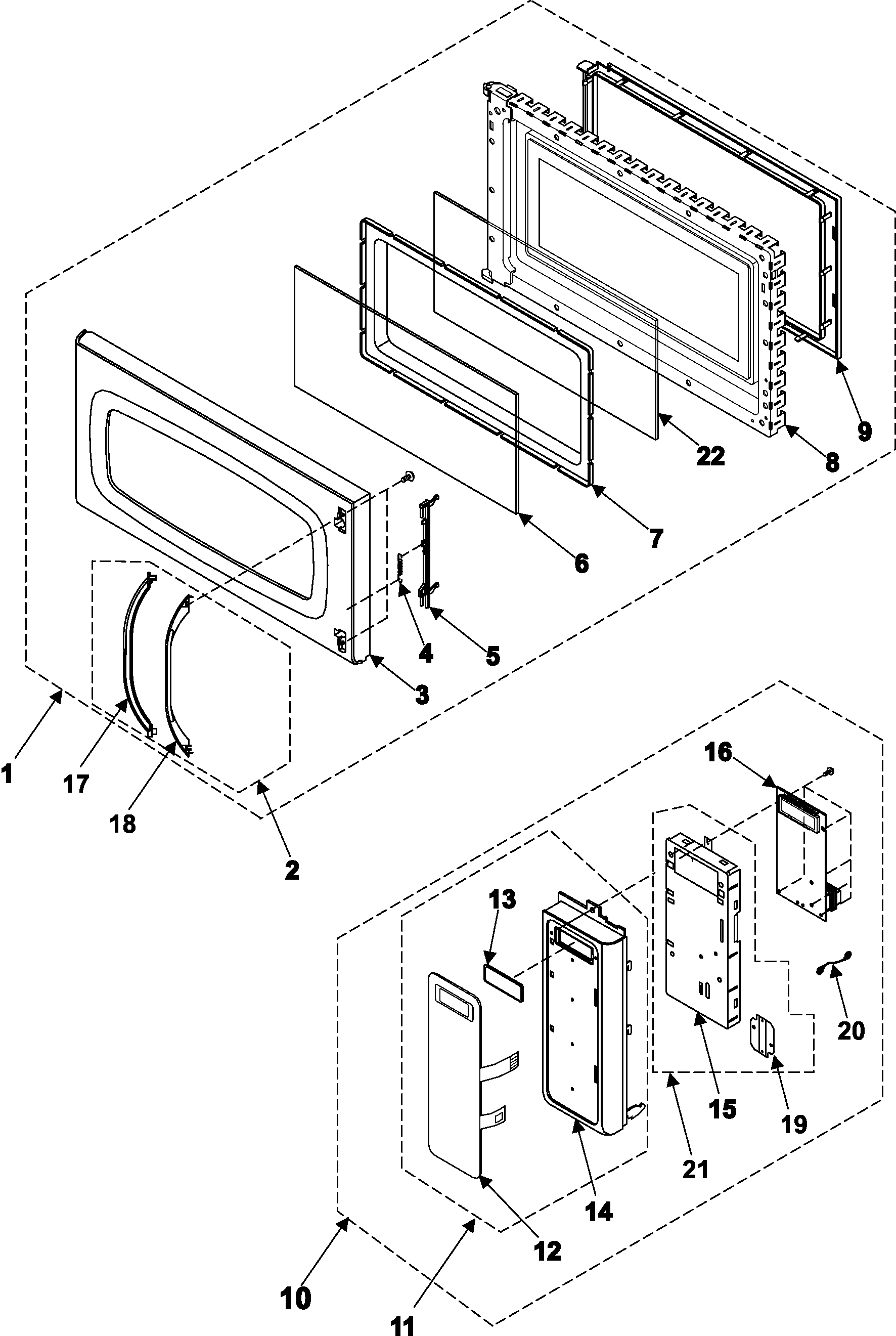 Control panel/door assembly