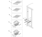 Samsung RS2622SW/XAA freezer shelves diagram