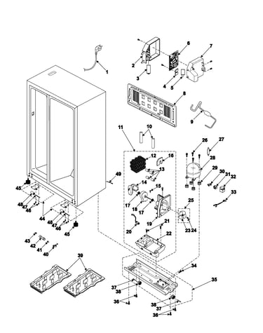 Machine compartment & cabinet back