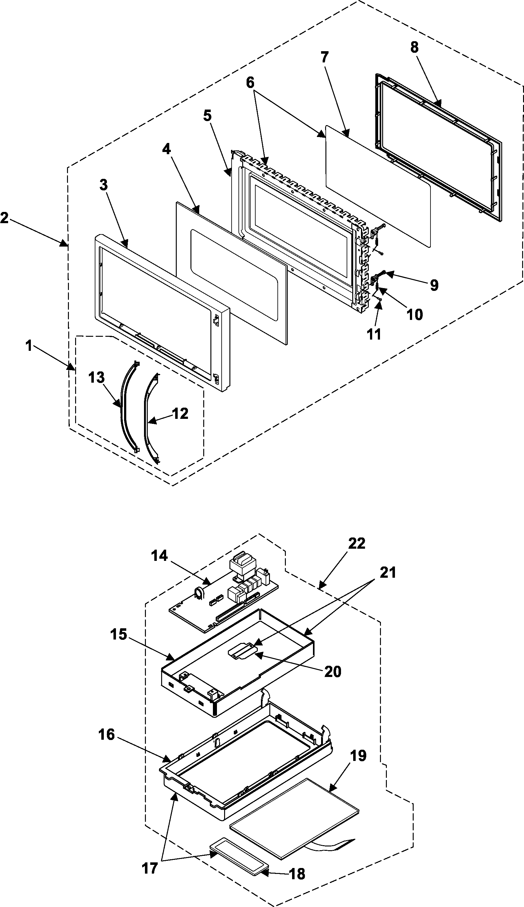 Control panel/door assembly