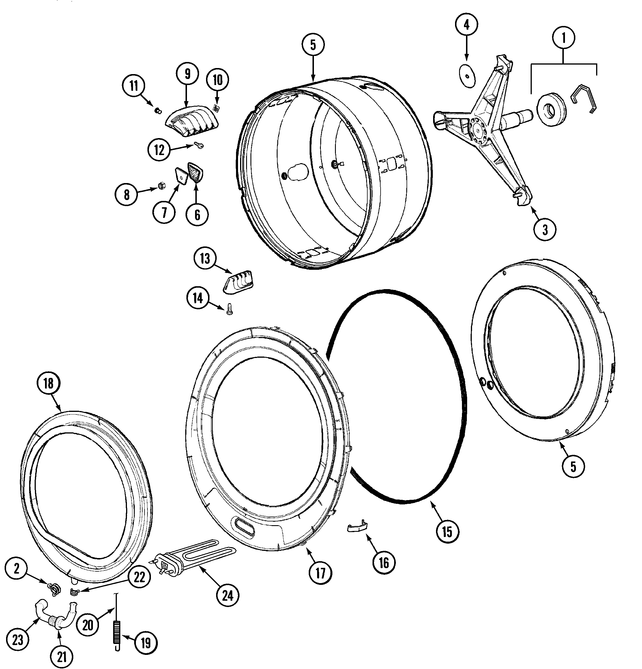 Spinner assembly & outer tub cover
