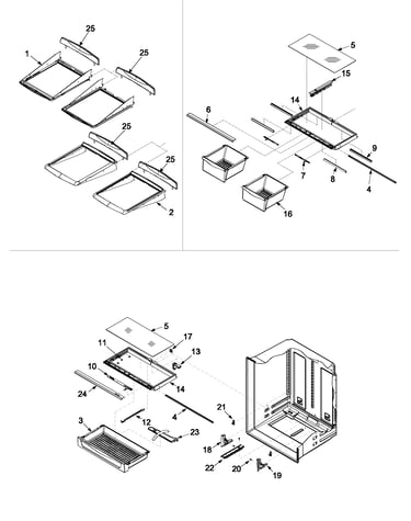 Refrigerator shelving