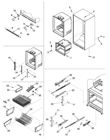 Interior cabinet & freezer shelving