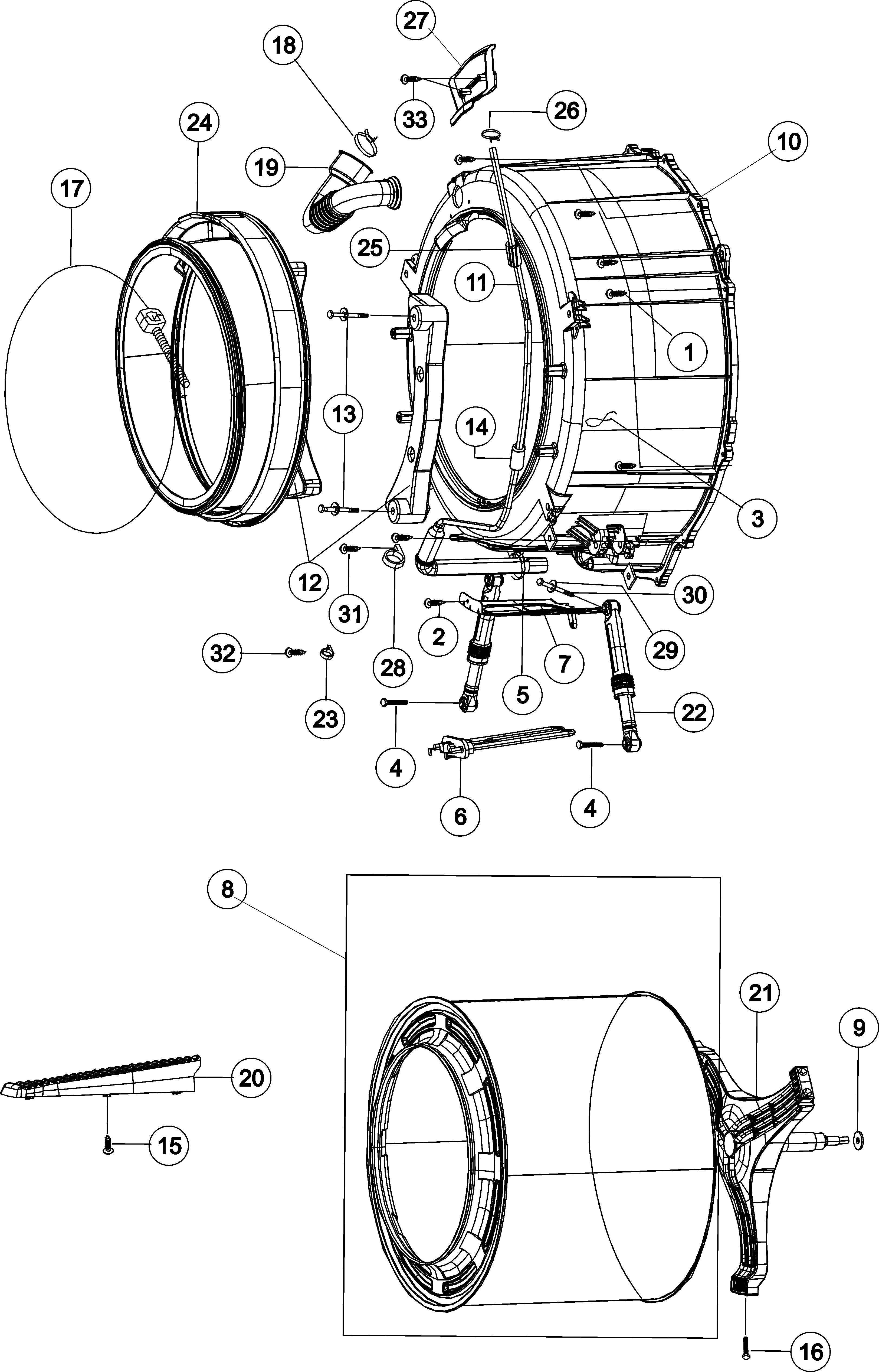 Tub - front