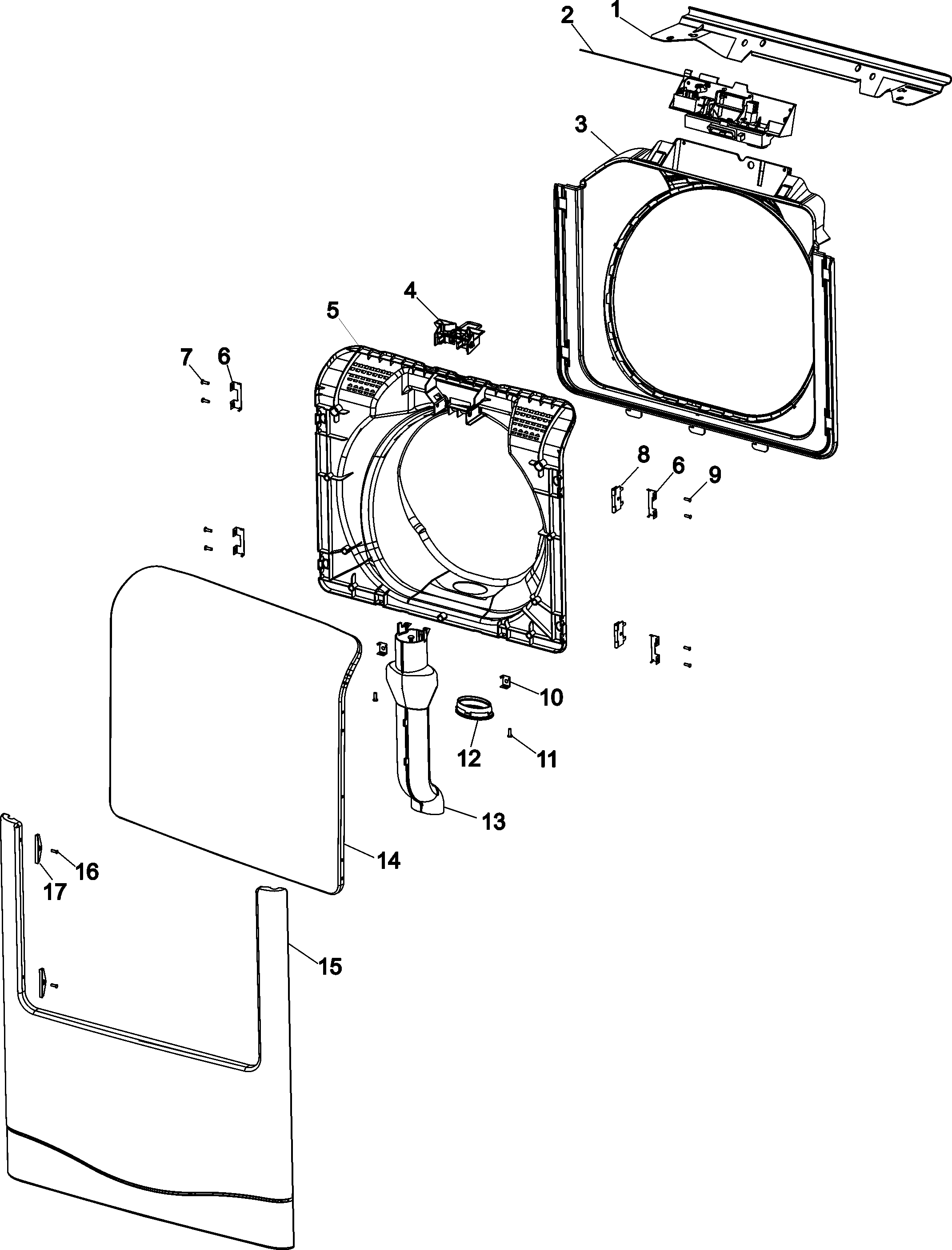 Door and front panel