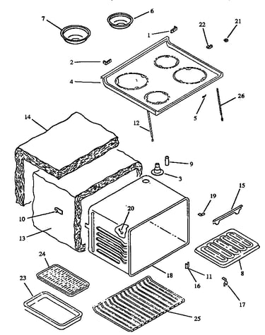Main top and oven assy