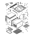 Caloric EST3102WW-P1130629NWW main top and oven assy diagram