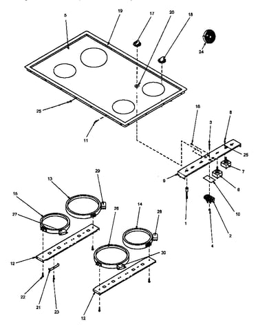 Glass top control components