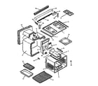 Caloric RST310UK-P1130738NK main top and oven assy diagram