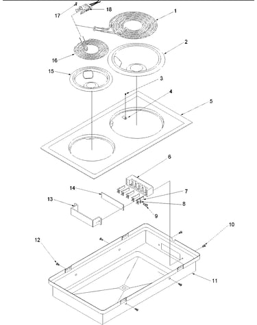 Open coil cooktop - cc1e/w