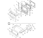 Amana ZRTSC8650WW-P1130654NWW oven door & storage drawer diagram