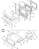Oven door & storage drawer