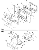 Oven door & storage drawer