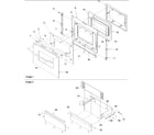 Amana ARGS7650E-P1130764NE oven door & storage drawer diagram