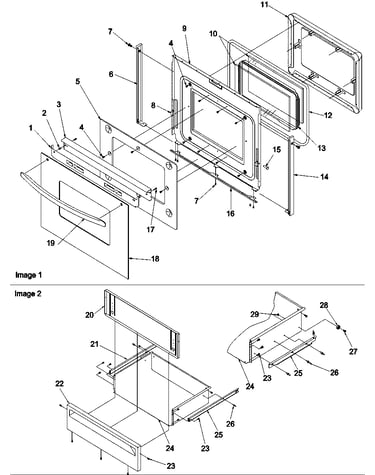 Oven door & storage drawer