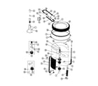 Maytag GA6910 tub, agitator, mounting stem & seal diagram