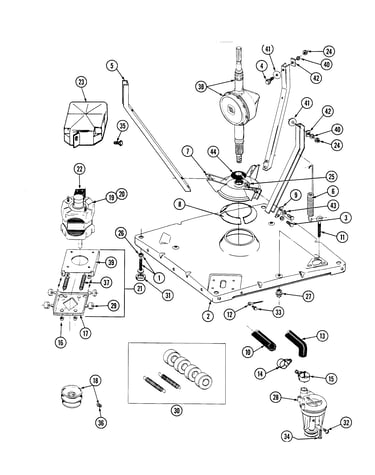 Base, pump, motor & components