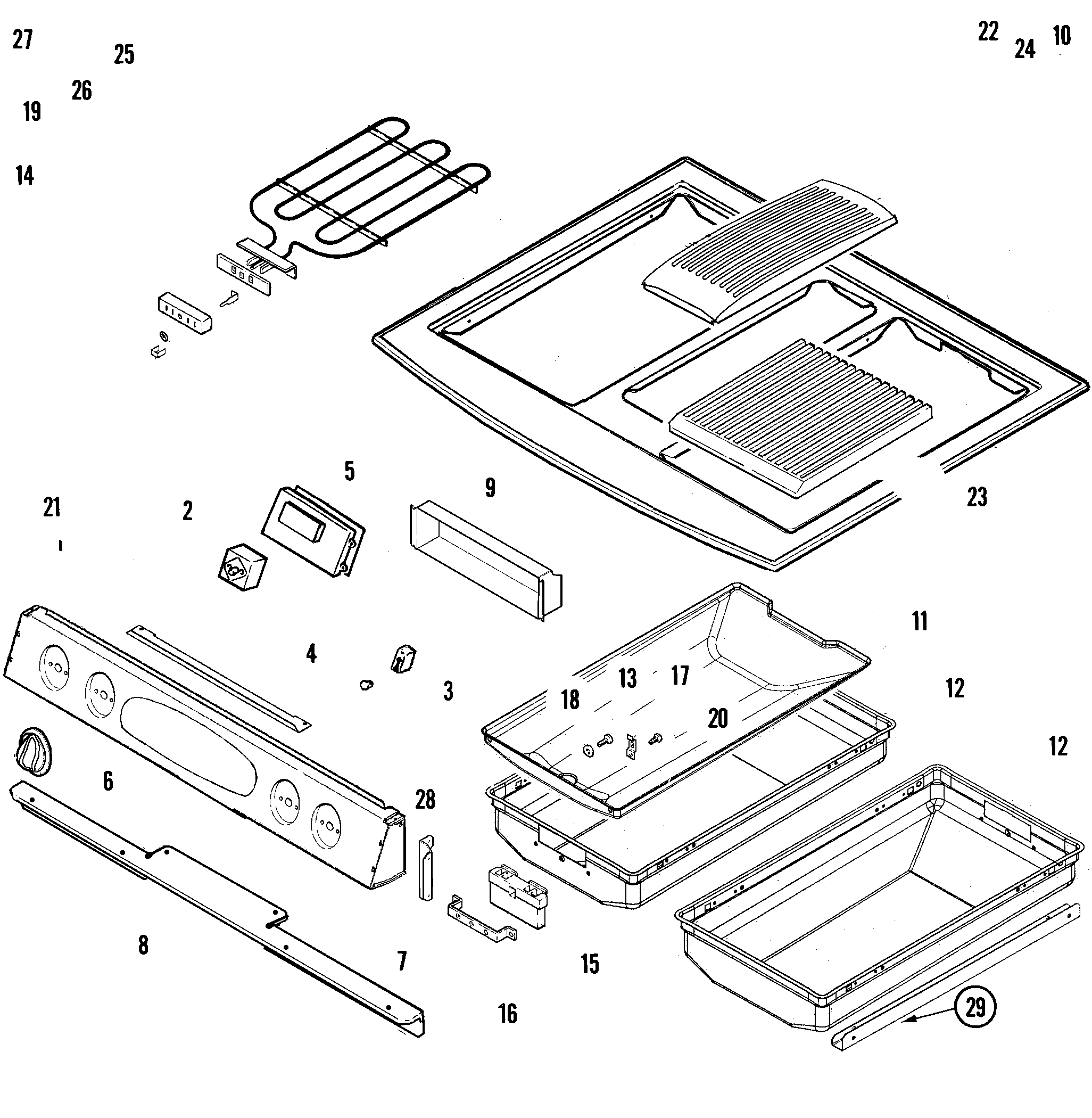 Control panel/top assembly