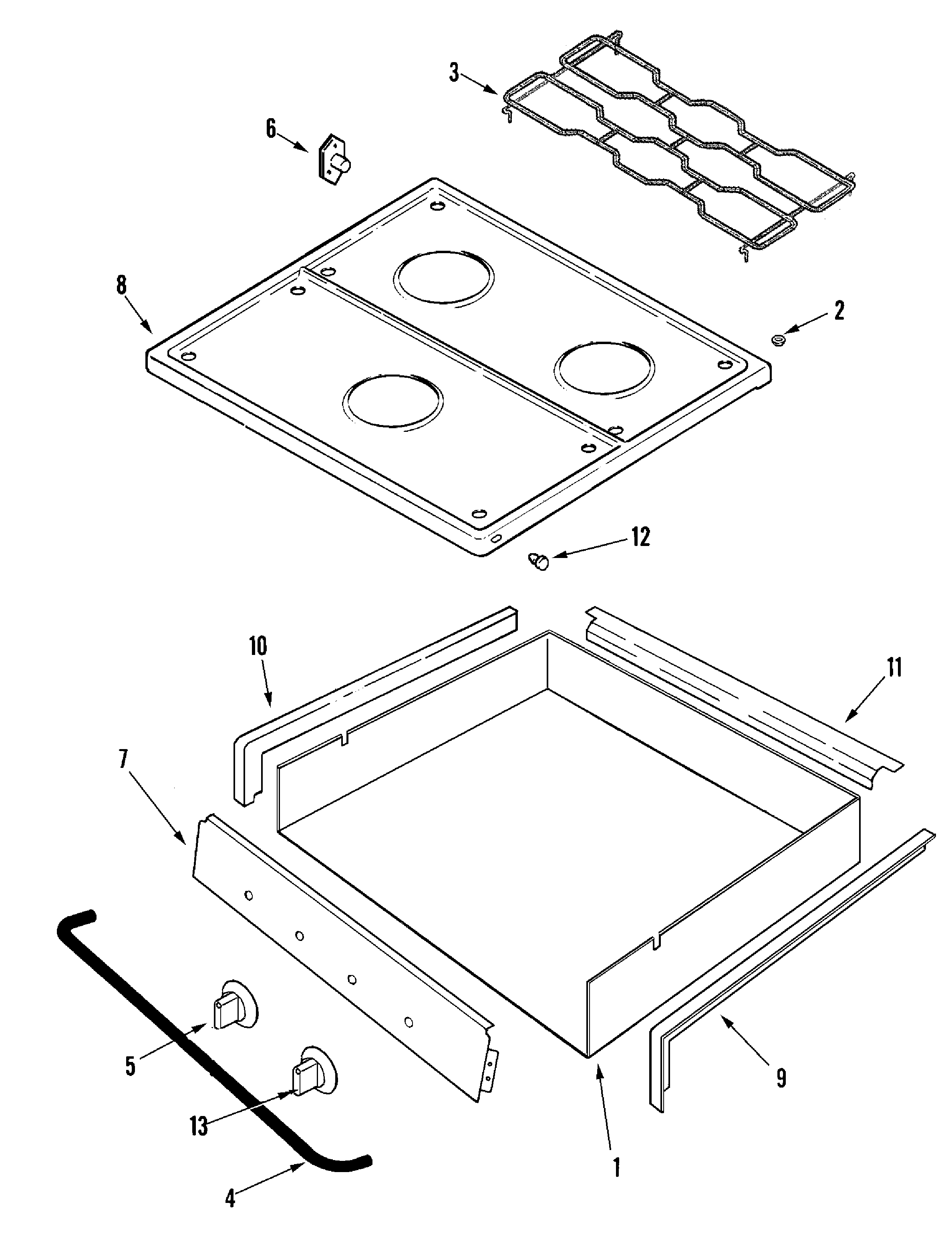 Top & burner box