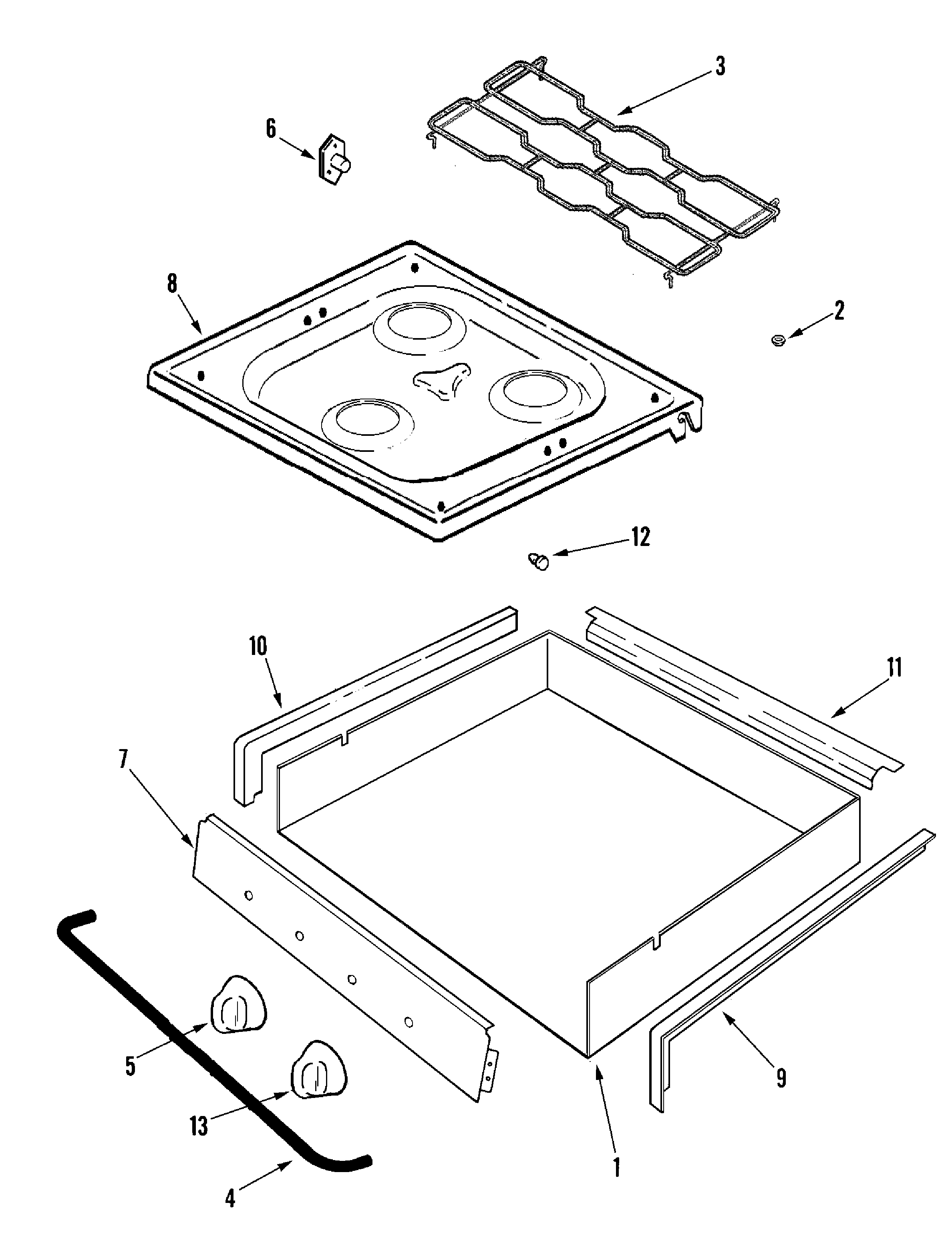 Top & burner box