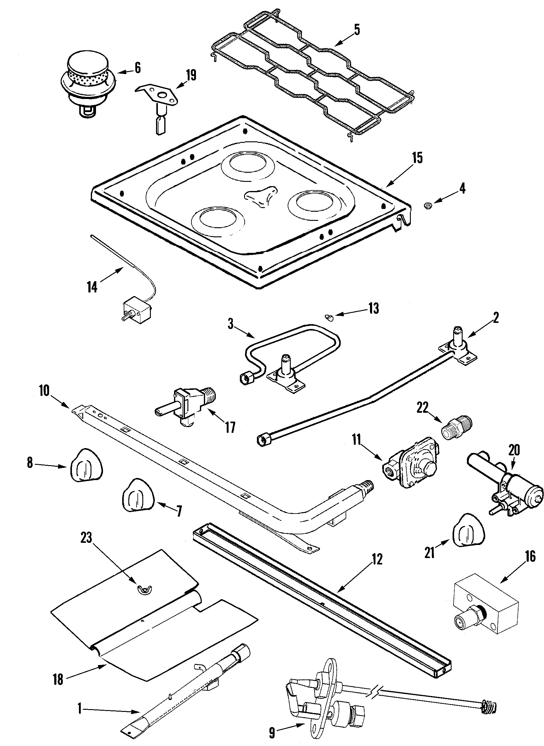 Top & gas controls