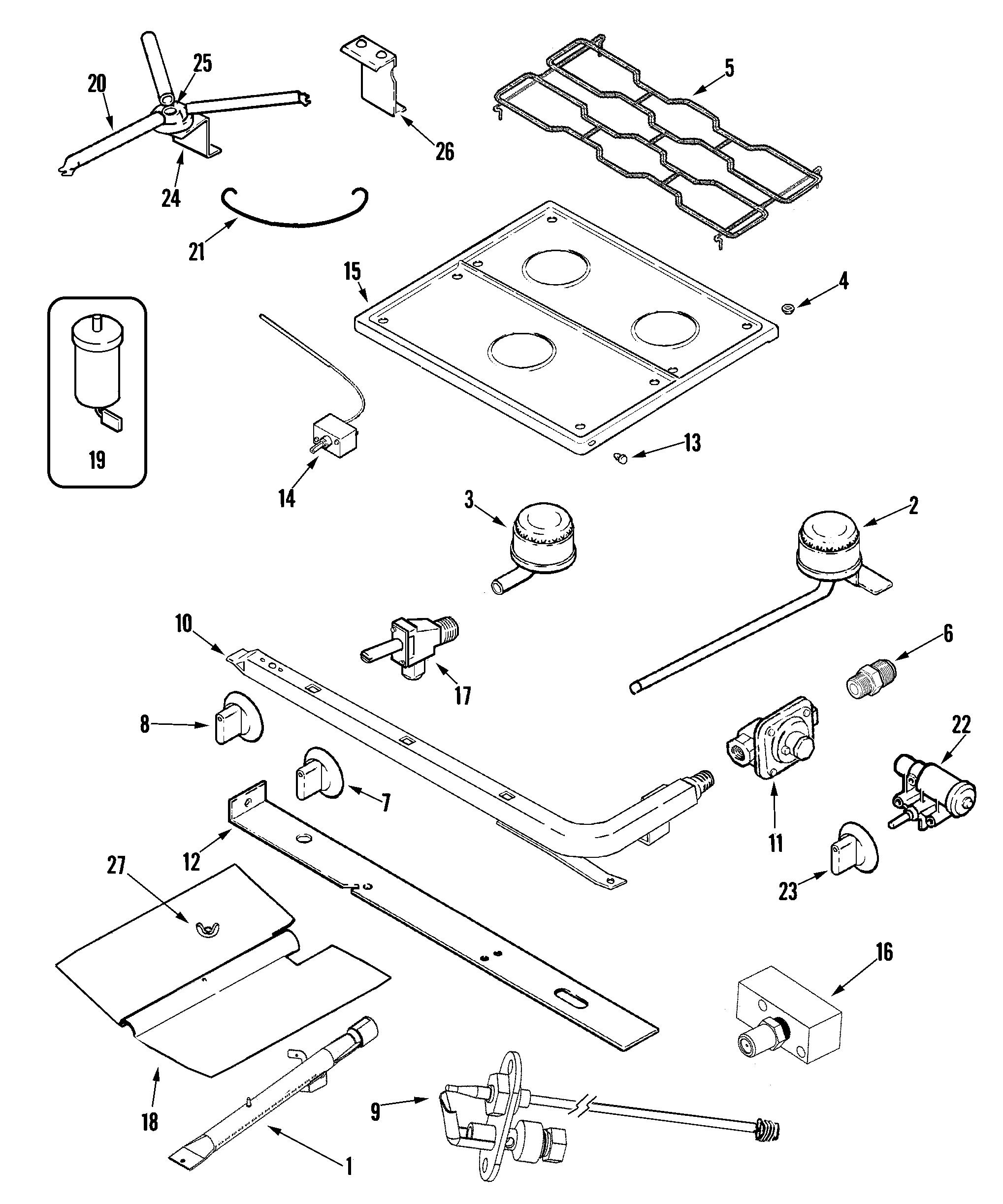Top & gas controls