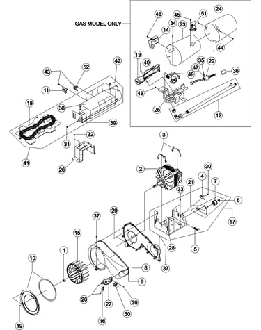 Duct, heater, motor