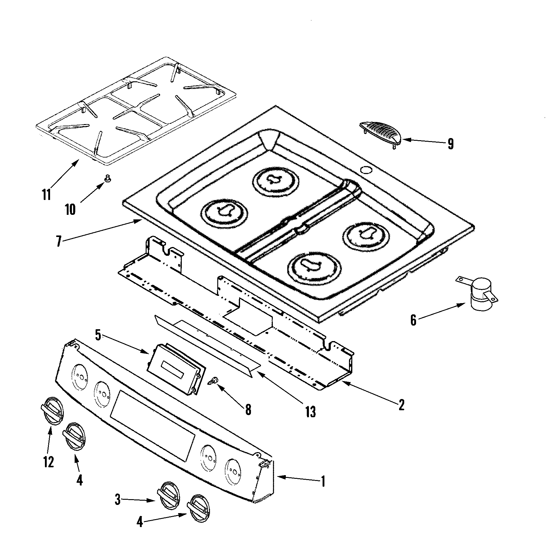 Control panel/top assembly
