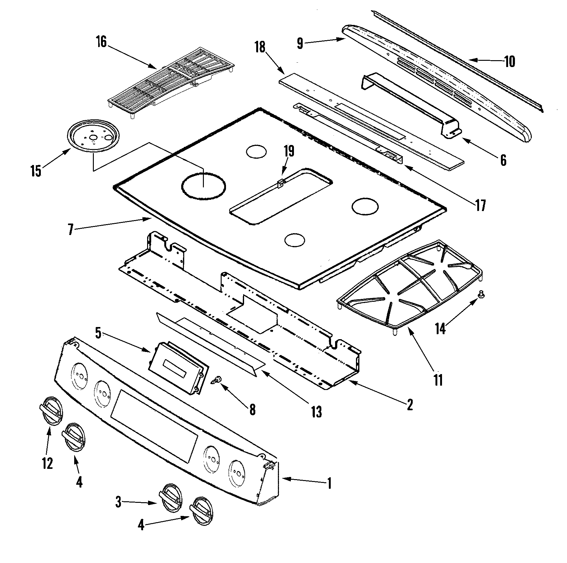 CONTROL PANEL/TOP ASSEMBLY