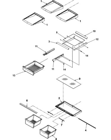 Refrigerator shelving