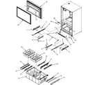 Amana AFI2538AEQ frz door/drawer/toe grille/ctr hinge diagram