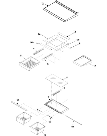Refrigerator shelving